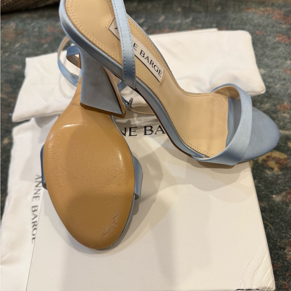 Anne Barge size 37 like new - worn once - Light Blue Ankle Strap Heels - Picture 3 of 10